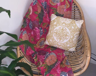 Kantha Throw - The Floral - Pink
