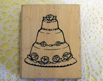 Wood Mounted Rubber Stamp Cake