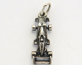 Vintage Indy Car Racing Charm in Sterling Silver