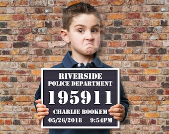 Mugshot Board - Police Slate Sign - Police Party, Cops & Robbers, Spy, Secret Agent Party | Editable Text INSTANT Download DIY Printable PDF