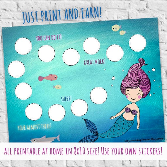 MERMAID REWARD CHART Incentive Chart Mermaid Under The Sea