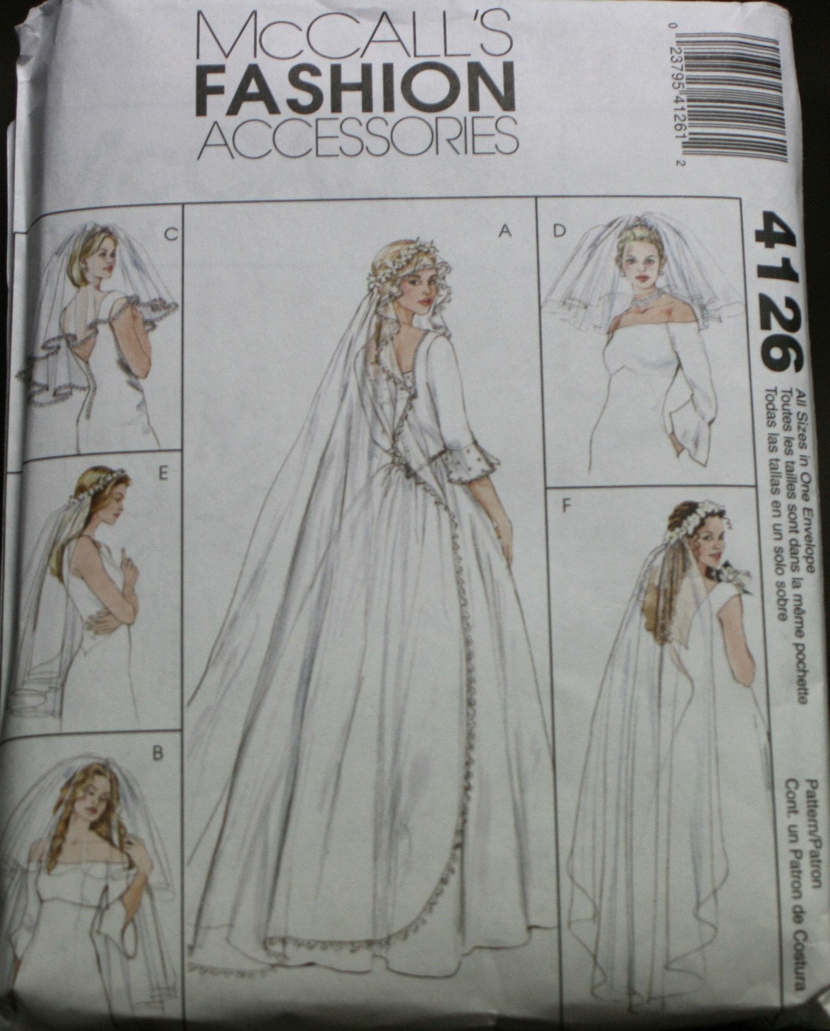 4126 McCall's Bridal Wedding Veil Sewing Pattern New/Uncut