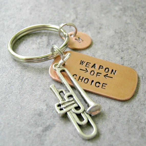 TROMBONE Keychain Trombone Teacher gift Weapon of Choice