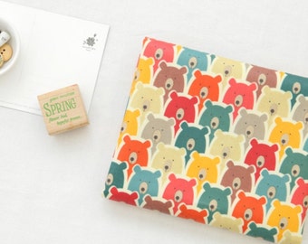 Matte Laminated Cotton Fabric by the yard Big Bear Point_ colorful_43.3" wide 146893