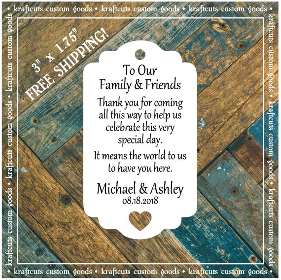 Destination Wedding Favor Tags #775 FREE SHIPPING!