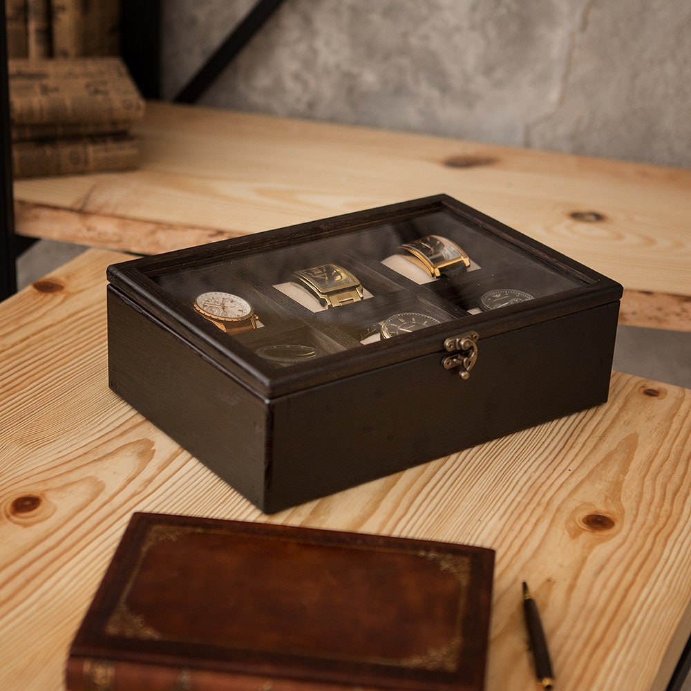 Wooden Watch Case Hetch Dsv001 Venge For 6 Compartments Zoom