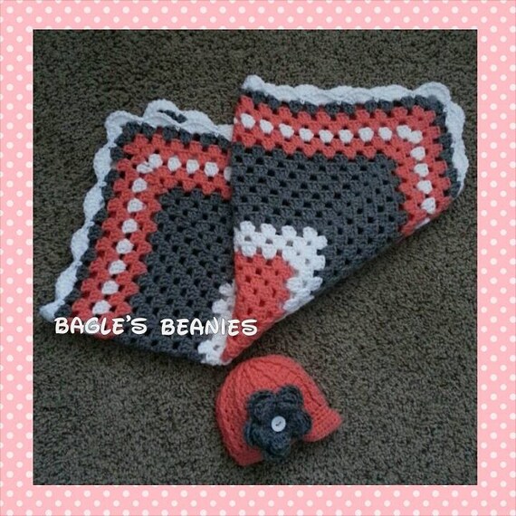 Download Crochet Granny Square Afghan and Beanie Baby SetSizes