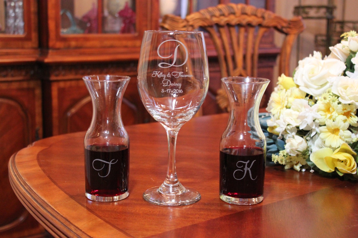 Personalized Engraved Wine Ceremony Set Wedding Wine Ceremony