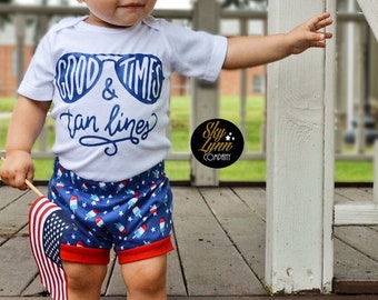 Bomb Pop Summer Shorts Bummies Shorties Stretch Knit Baby Toddler Shorts