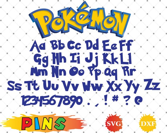 Download Pokemon font svg,dxf/Pokemon alphabet /Pokemon letters for ...