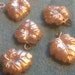 Vintage Glass Beads (12) Japanese Pearl Glass Leaf Beads (17x14mm)