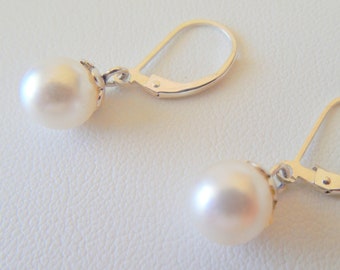 Swarovski Pearl Leverback Earrings
