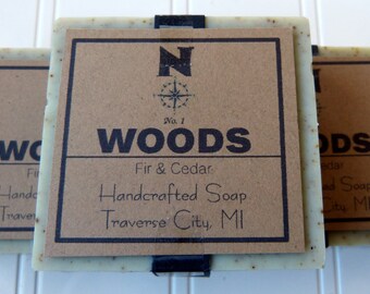 Fir Soap, Cedar Soap, Handmade Soap, Mens Soap, Natural Soap