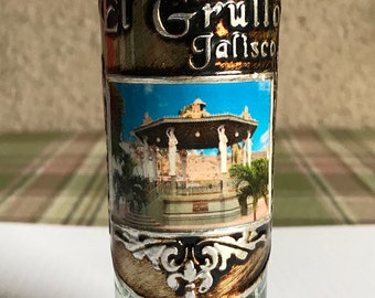 Collectible Vintage Tequila Souvenir Shot Glass from El Grullo, Jalisco