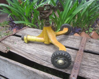 Vintage Machine Age LR Nelson Lawn Sprinkler on Wheels
