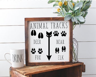 Animal Tracks Canvas Sign