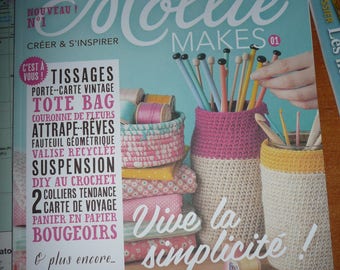 Magazine: Mollie makes n. 1 Diy magazine, Weaving, recovery, sewing, crochet, knitting - creative paper - printed paper sheets, NEW
