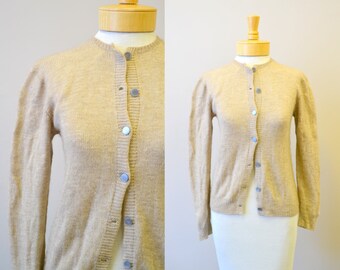 1950s Beige Cardigan Sweater