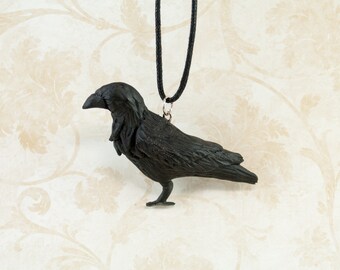 Raven Necklace, Crow Necklace, Raven Charm, Raven Pendant, Bird Pendant, Crow Pendant, Crow Charm, Raven Jewelry, Crow Jewelry, Bird Jewelry