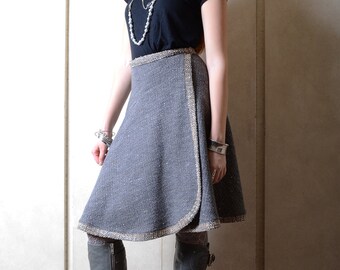 Vintage Koos van den Akker Grey Wrap Skirt