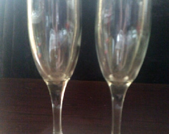 Vintage Champagne Flutes White Wine Glasses 2 of