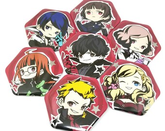 P5 Foil Hexagonal Button Pins