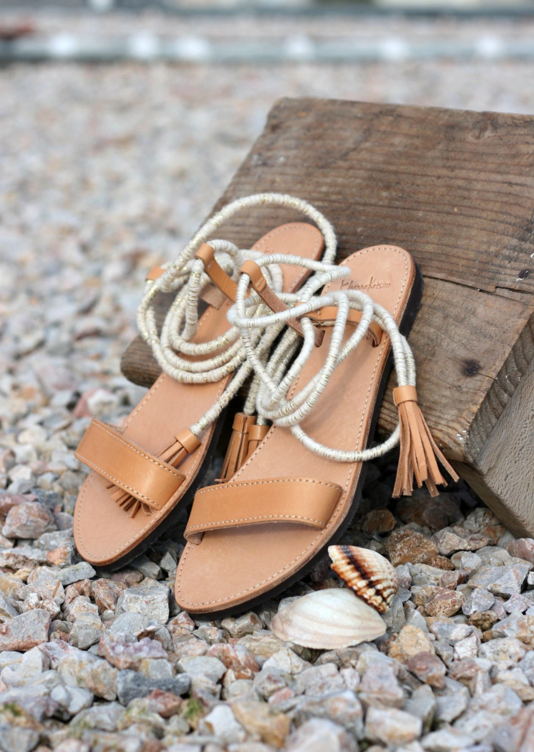 Leather Sandals One of a Kind Greek Wrap Up sandals with