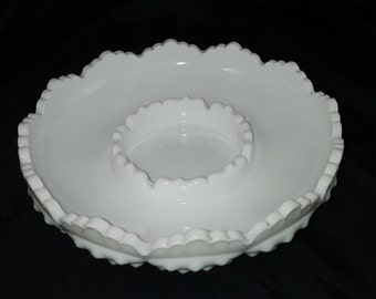 Vintage Fenton Hobnail Milk Glass Ash Tray