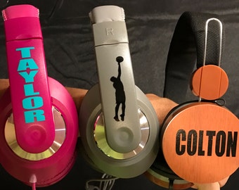 Stereo Headphones Custom, custom headphones for video games or tablets, monogram/name headphones, kid's headphones birthday gift