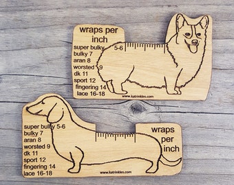WPI Corgi or Dachshund Dog Wraps Per Inch Tool