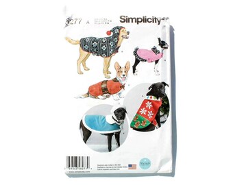 2000 Sewing Pattern - Simplicity 8277 - Dog Coat Sweater Hat