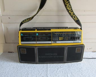 Magnavox D8300 Duel Deck Stereo Radio Cassette Recorder, MDHQ 5 Speaker System, Magnavox Boombox