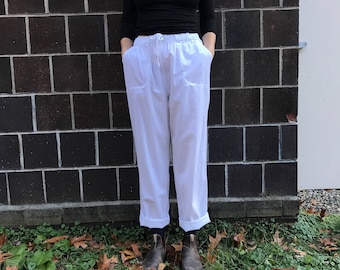 High Waisted White Pants