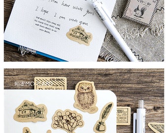 Vintage Style Kraft Paper Sticker Set No.386 All Things - 46pcs Deco Sticker S117