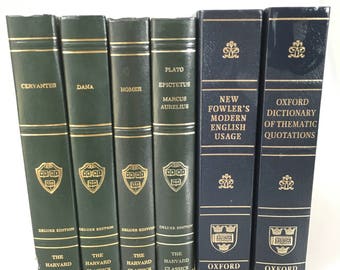DECORATIVE Vintage Set of Harvard Classics and Reference Books for Display