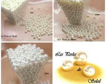 Pearly white glass beads 4mm, 6mm, 8mm, 10mm, 12mm