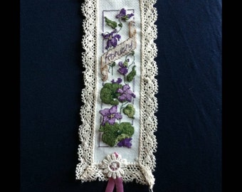 Handmade Month of February Cross Stitch Bookmark
