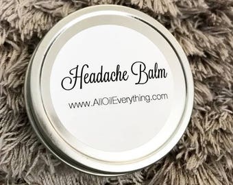 Headache Balm - Natural Headache Relief | Migraine Rub | Natural Relief | Tension Headache | Pain Relief | Stocking Stuffer for Women
