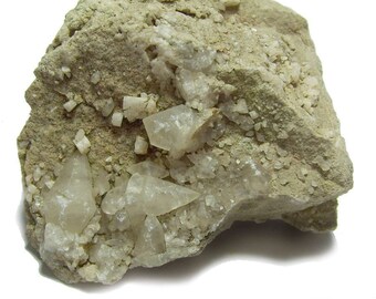 Dog Tooth Calcite in Matrix / Pretty rocks / rock collection / display mineral / display specimen / Calcite rock