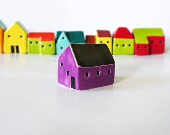 Handmade Ceramic Purple House