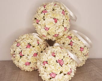 pomander, kissing ball, wedding pomander, flower ball any colour way