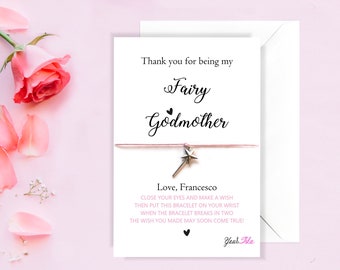 Silv GODMOTHER card Fairy Godmother Friendship bracelet card Will you be my Godmother card godmother bracelet godmother gift fairy bracelet