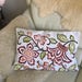 1930s linen pillow cover floral crewel embroidery large pillowcase Eastern European rustic home vintage needlework nostalgia folk art