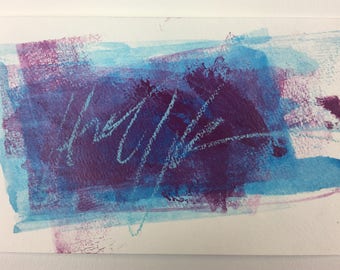 Abstract HUSTLE on heavy watercolor paper