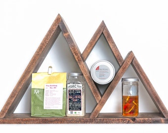 Custom wood triangle shelf