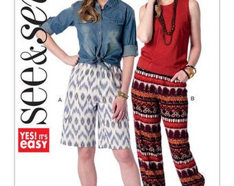 See and Sew B6348 Misses' Cargo Shorts & Drawstring-Hem Loungewear