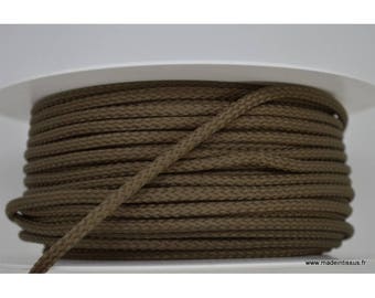 Braided cord 4mm Taupe color