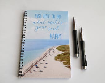 Beach Journal, Spiral Notebook, Journal Notebook, Lined Notebook, Ocean Notebook, Beach Gift, Gift for Ocean Lover, Blank Notebook