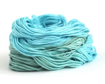Handdyed bamboo yarn, blue hand dyed DK yarn, Double knitting wool light worsted crochet yarn, Perran Yarns Tranquil Waters, uk seller