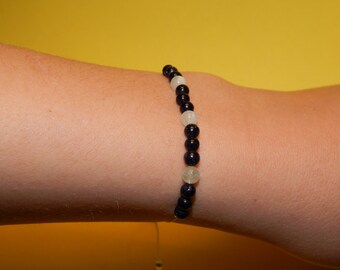 Bracelet aquamarine and blue sand stone